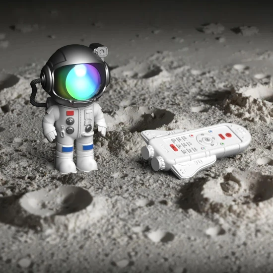 Mini projektor Mini Stellar White 16 cm - kompaktní a hravá lampa pro děti.