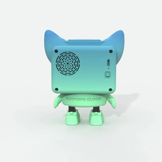 MOB Tančící budík Dancing Clock – modrý, hudební a tančící budík pro děti s LED displejem