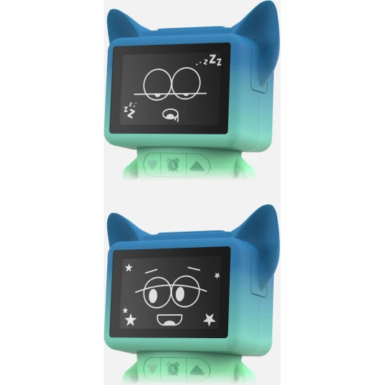 MOB Tančící budík Dancing Clock – modrý, hudební a tančící budík pro děti s LED displejem