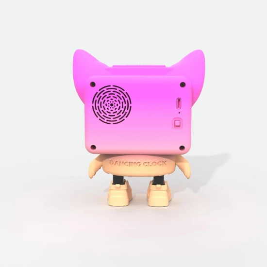 MOB Tančící budík Dancing Clock – růžový, hudební a tančící budík pro děti s LED displejem