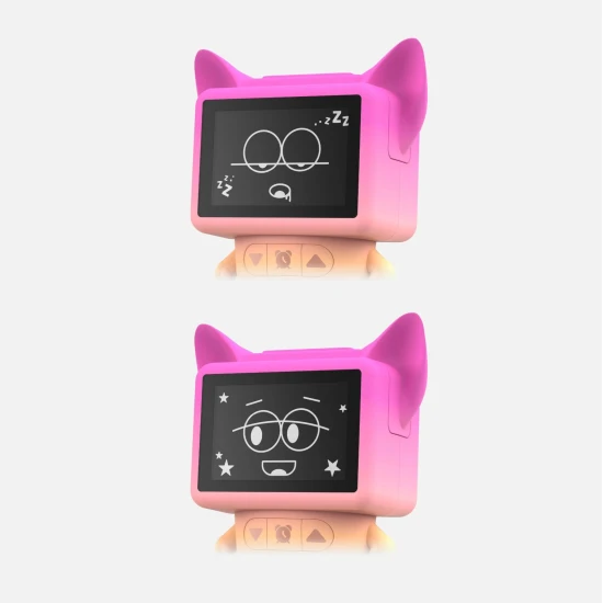 MOB Tančící budík Dancing Clock – růžový, hudební a tančící budík pro děti s LED displejem