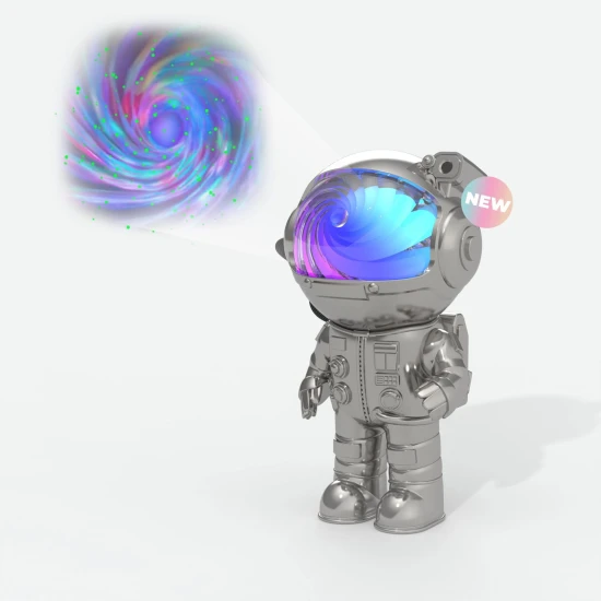 Stellar Light Silver, dětský projektor s otočnou hlavou, sedmi barvami a dálkovým ovládáním.