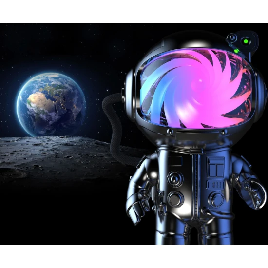 Stellar Light Silver, dětský projektor s otočnou hlavou, sedmi barvami a dálkovým ovládáním.