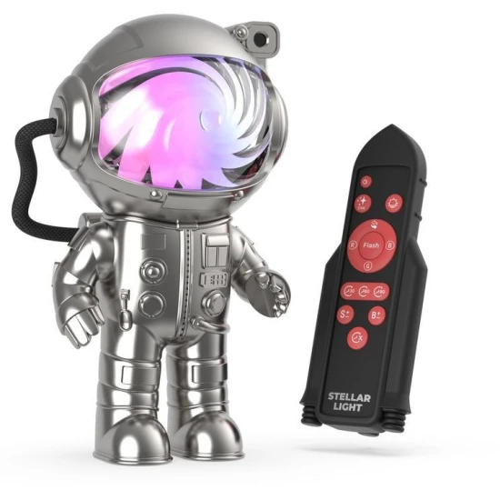 Stellar Light Silver, dětský projektor s otočnou hlavou, sedmi barvami a dálkovým ovládáním.