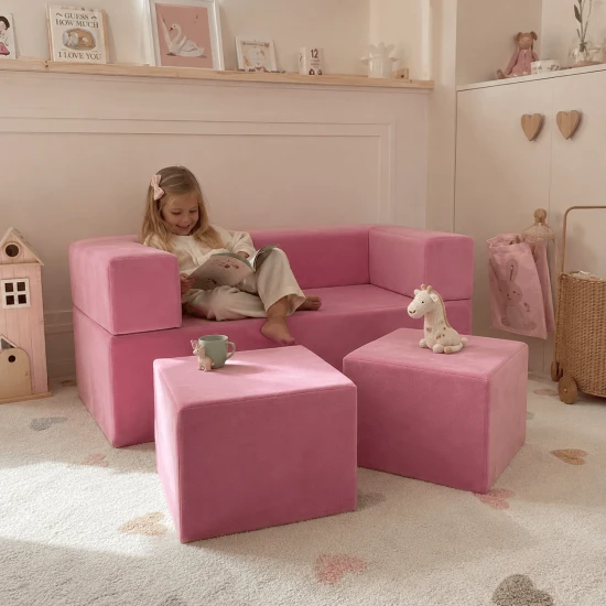 Modulární pohovka pro děti Cube Velvet – MeowBaby SDST02
