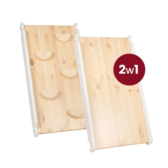 Dřevěný Montessori set 3v1 – žebřík, skluzavka a lezecká stěna – MeowBaby ZZWDA001