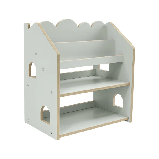 Montessori knihovna ve tvaru domečku z MDF – MeowBaby MWORK048