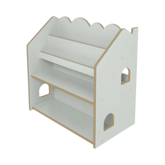 Montessori knihovna ve tvaru domečku z MDF – MeowBaby MWORK048