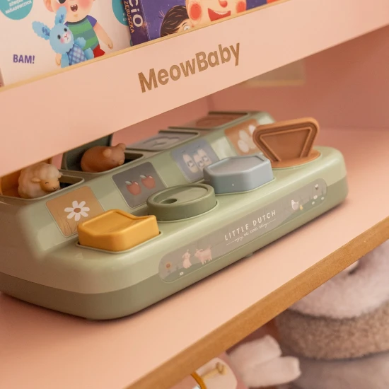 Montessori knihovna ve tvaru domečku z MDF – MeowBaby MWORK048