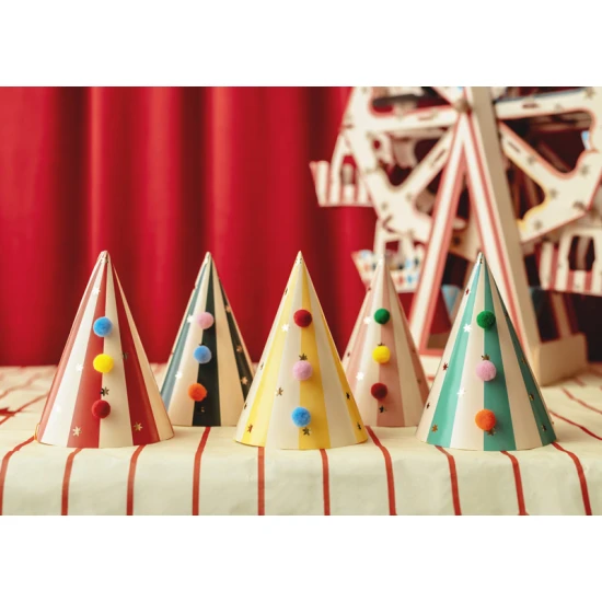 Párty kloboučky Cirkus 6 ks Párty kloboučky pro malé narozeninové oslavence.