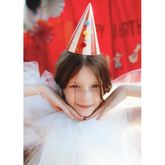 Párty kloboučky Cirkus 6 ks Párty kloboučky pro malé narozeninové oslavence.