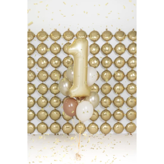 Balón Číslo 1 Zlatý 86 cm Elegantní balón na 1. narozeniny – zlatá v hlavní roli