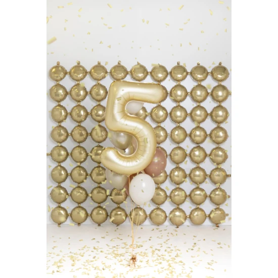 Party Deco Balón Číslo 5 Zlatý 86 cm Elegantní balón na 5. narozeniny – zlatá v hlavní roli