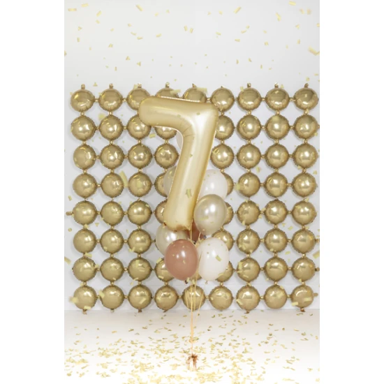 Party Deco Balón Číslo 7 Zlatý 86 cm Elegantní balón na 7. narozeniny – zlatá v hlavní roli
