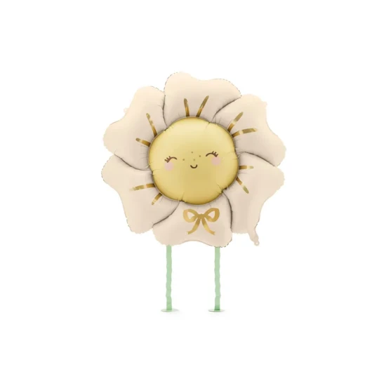 Fóliový balón ve tvaru krémového květu light beige o průměru 104 cm