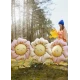 Fóliový balón ve tvaru krémového květu light beige o průměru 104 cm