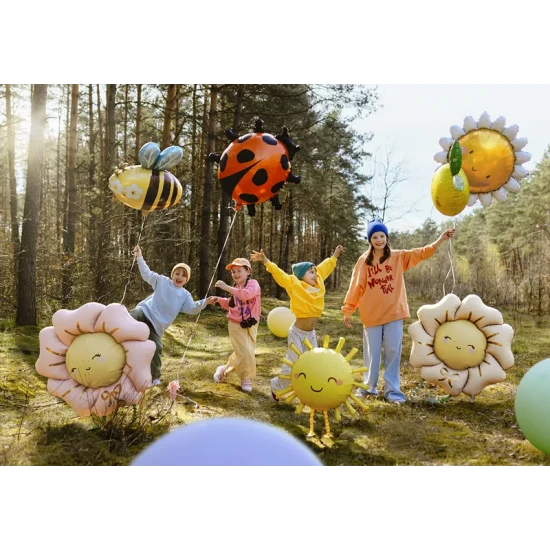 Fóliový balón ve tvaru krémového květu light beige o průměru 104 cm