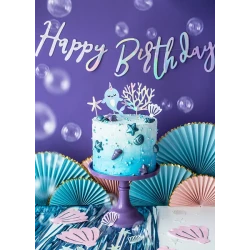 Girlanda Happy birthday perleťová