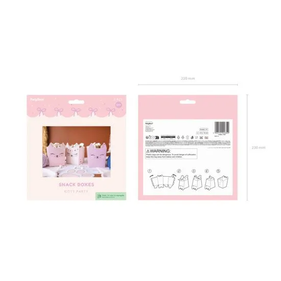 Malé krabičky na občerstvení s roztomilými kočičkami.