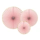 Rozety Yummy light pink – 3 růžové papírové rozety v pastelových odstínech pro výzdobu oslav
