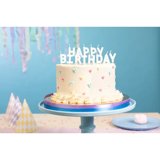 Svíčky s nápisem Happy Birthday – 13 ks narozeninových svíček na dort
