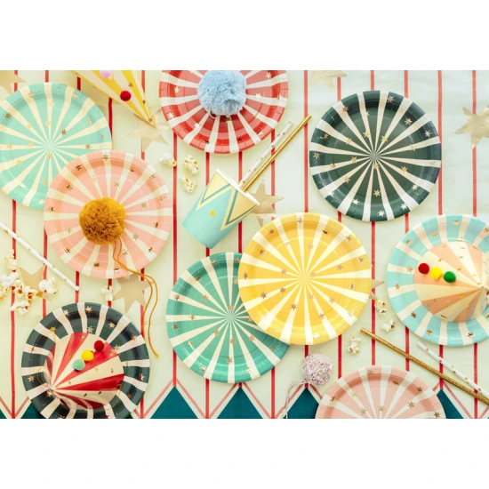 Talíře Cirkus 6 ks Papírové talíře s motivem cirkusu oživí každou párty.