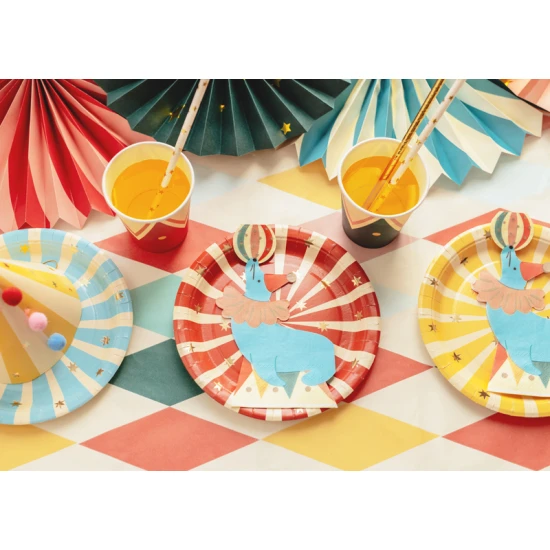 Talíře Cirkus 6 ks Papírové talíře s motivem cirkusu oživí každou párty.