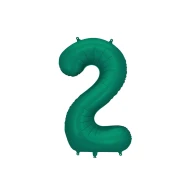 Balón Číslo 2 Tmavě zelený 86 cm Balón Číslo 2 Tmavě zelený 86 cm