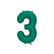 Balón Číslo 3 Tmavě zelený 86 cm Balón Číslo 3 Tmavě zelený 86 cm