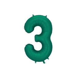 Balón Číslo 3 Tmavě zelený 86 cm Balón Číslo 3 Tmavě zelený 86 cm