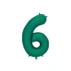 Party Deco Balón Číslo 6 Tmavě zelený 86 cm Elegantní balón na 6. narozeniny – tmavě zelená v hlavní roli