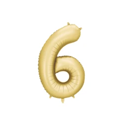 Balón Číslo 6 Zlatý 86 cm