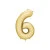 Balón Číslo 6 Zlatý 86 cm