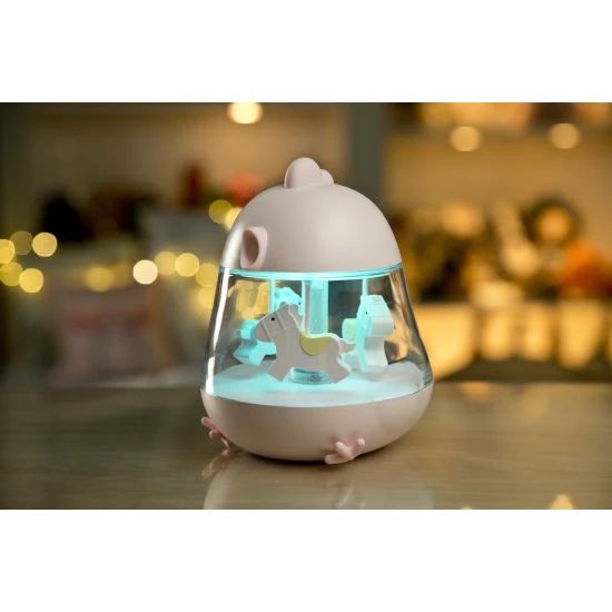 Dětské světélko s hudbou a kolotočem Růžové