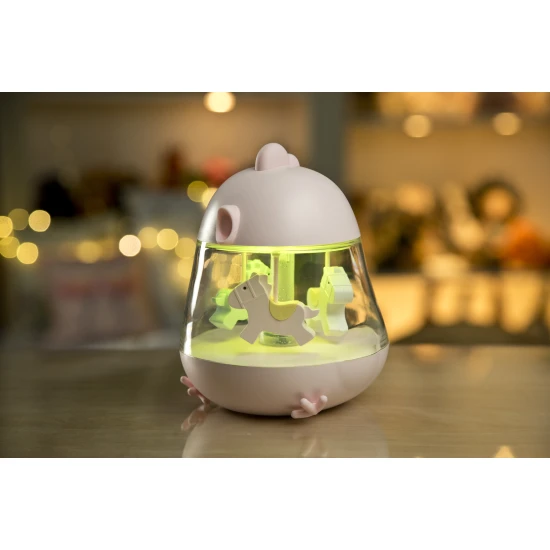 Dětské světélko s hudbou a kolotočem Růžové