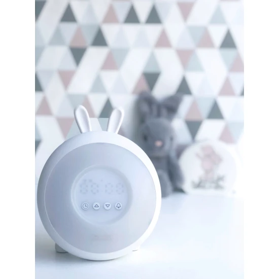 Budík se světlem Zajíček Bílý