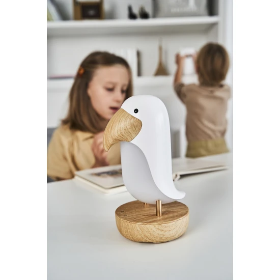 Rabbit and Friends Dětská lampa s bluetooth reproduktorem Ptáček Bílý Dětská lampa s reproduktorem Ptáček Bílý