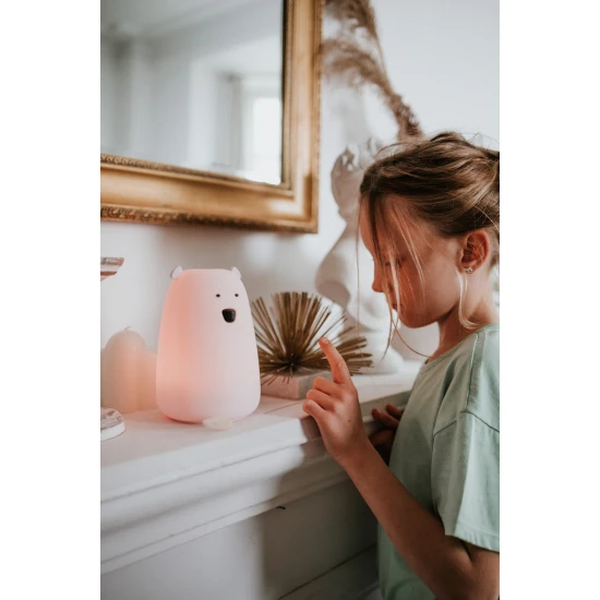 Dětská dotyková lampa s dálkovým ovládáním Velký medvídek Růžový