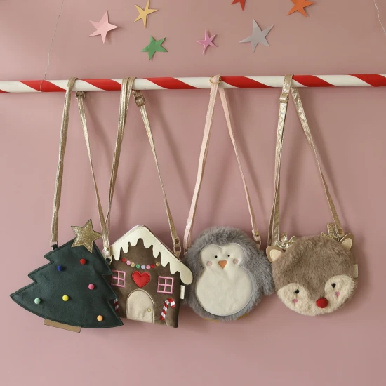 Kabelka Tučňák – dětská zimní kabelka z umělé kožešiny