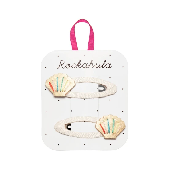 Sponky do vlasů Rainbow Shell – Duhové mušle a jemné zlaté detaily pro dokonalý účes!