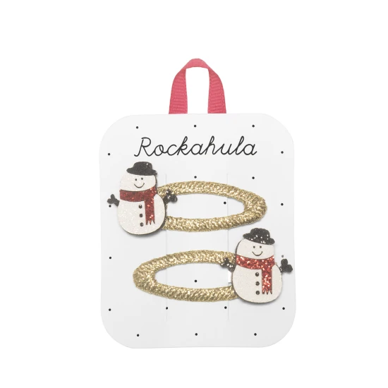 Rockahula Kids Sponky do vlasů Sněhulák 2ks Sponky s vánočním motivem s designem sněhuláka.