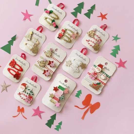 Sponky do vlasů Veselý Santa 2 ks – Rockahula Kids X579
