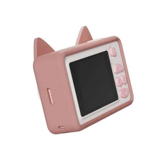 Dětský digitální fotoaparát pro každou cestu s motivem kocky.