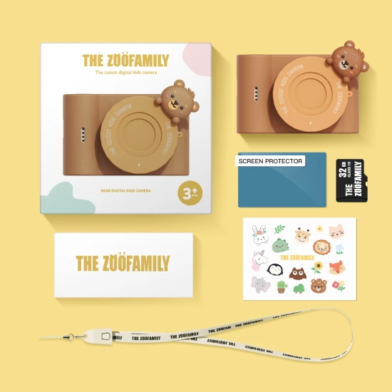 The Zoofamily Dětský digitální fotoaparát Urban Zoo Medvěd Dětský fotoaparát se selfie kamerou se zvířecími motivy.