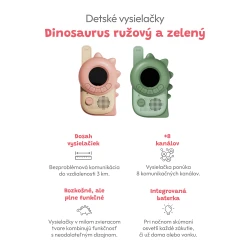 Dětské vysílačky Dinosaurus růžový a Dinosaurus zelený Dětské vysílačky Dinosaurus růžový a Dinosaurus zelený