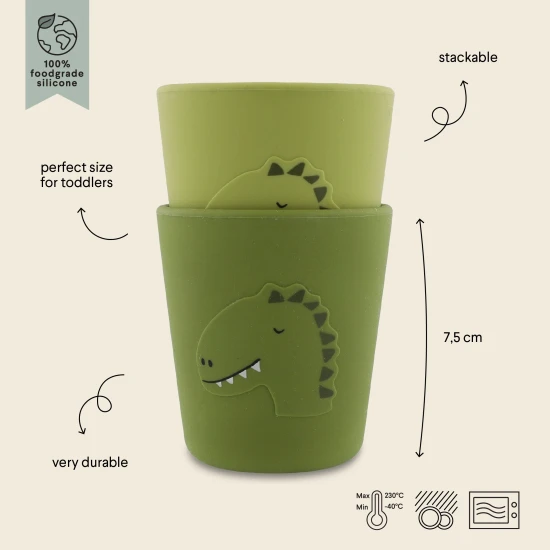 Silikonový hrnek Dinosaurus 2 ks Silikonový hrnek Dinosaurus 2 ks – Trixie 96-417