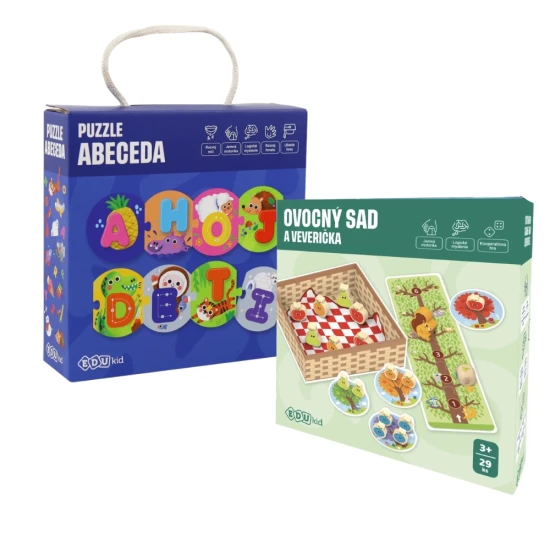 Puzzle Abeceda a Ovocný sad – výhodný balíček pro malé objevitele