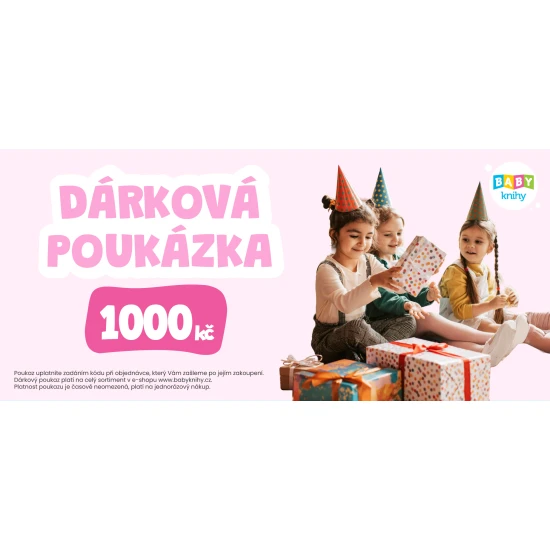 Dárková elektronická poukázka v hodnotě 1 000 CZK pro děti a rodiče – nákup na babyknihy.cz.