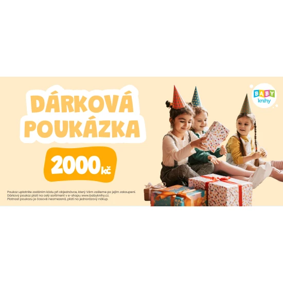 Dárková elektronická poukázka v hodnotě 2 000 CZK pro děti a rodiče – nákup na babyknihy.cz.