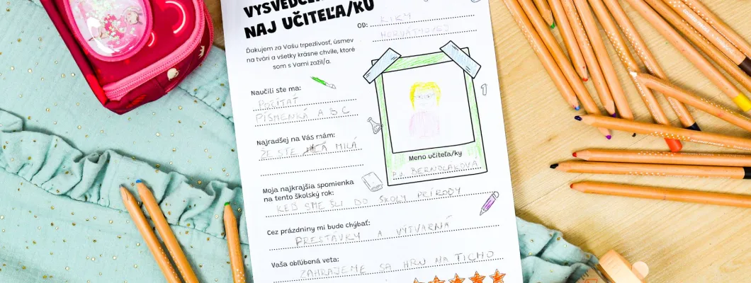 Stáhněte si poděkování učiteli/ce: Vysvědčení od dítěte Stáhněte si poděkování učiteli/ce: Vysvědčení od dítěte